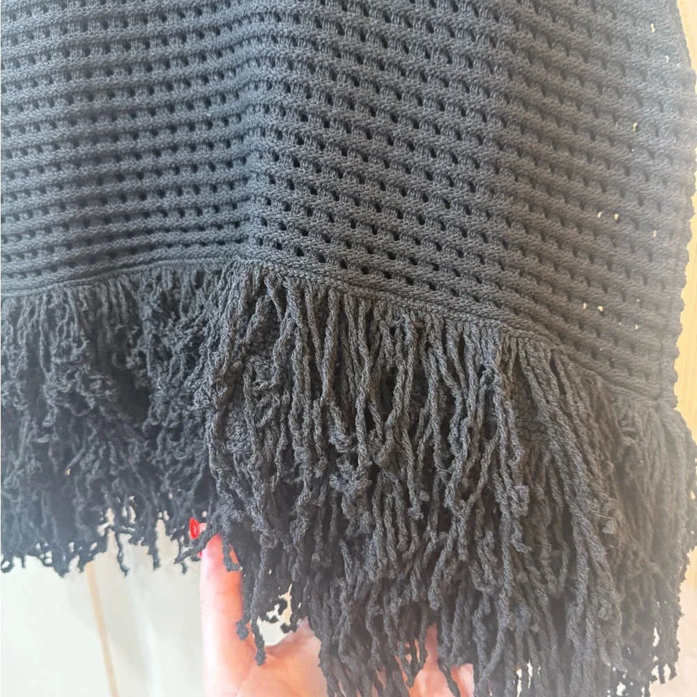 Zara Black Sleeveless Fringe Top - Picture 6 of 6